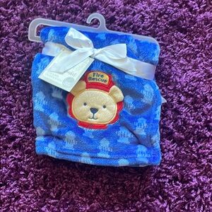 Fire Rescue Blue Kids Blanket
